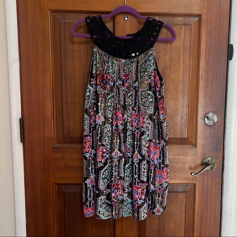 Moulinette Soeurs Black Dress with Floral Accents